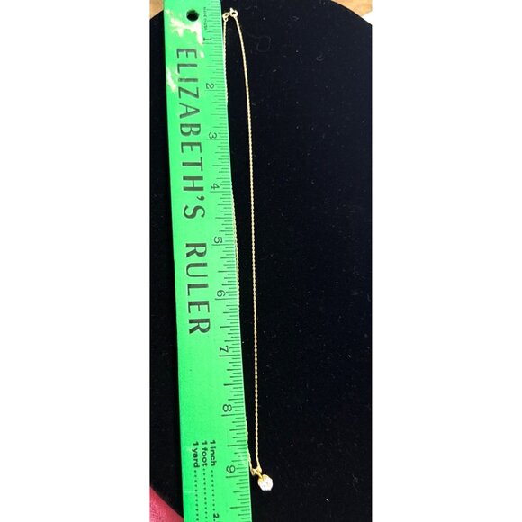 14k Solid Gold Twisted Chain Necklace With Round Cubic Zirconia Pendant - Picture 12 of 12